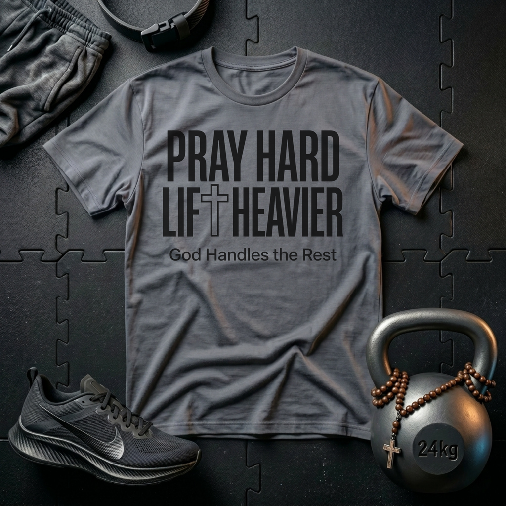 Pray Hard Lift Heavier T-Shirt