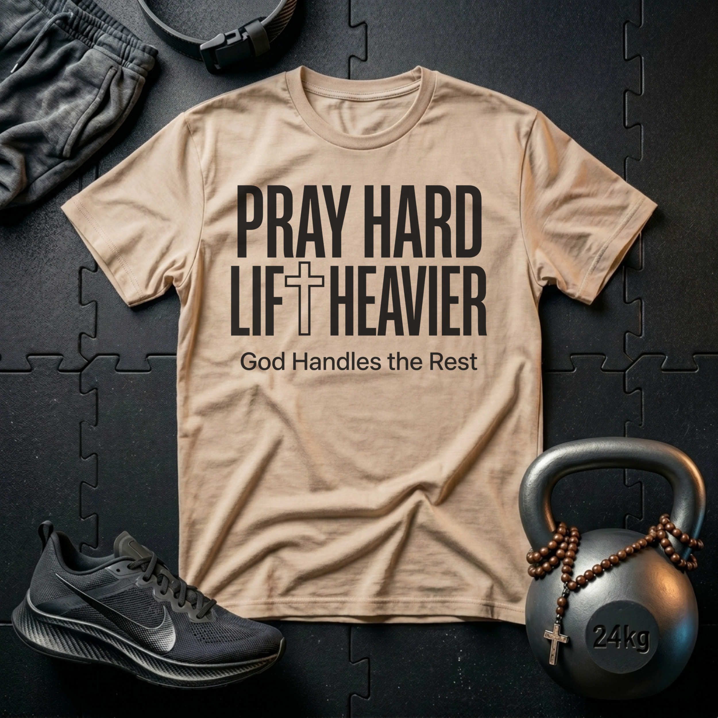Pray Hard Lift Heavier T-Shirt