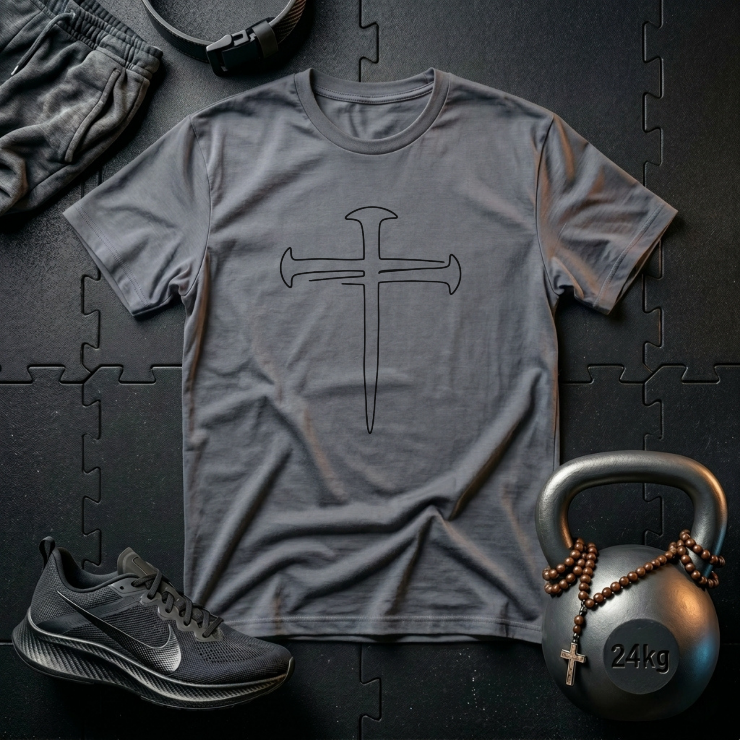 Line Nail Cross T-Shirt