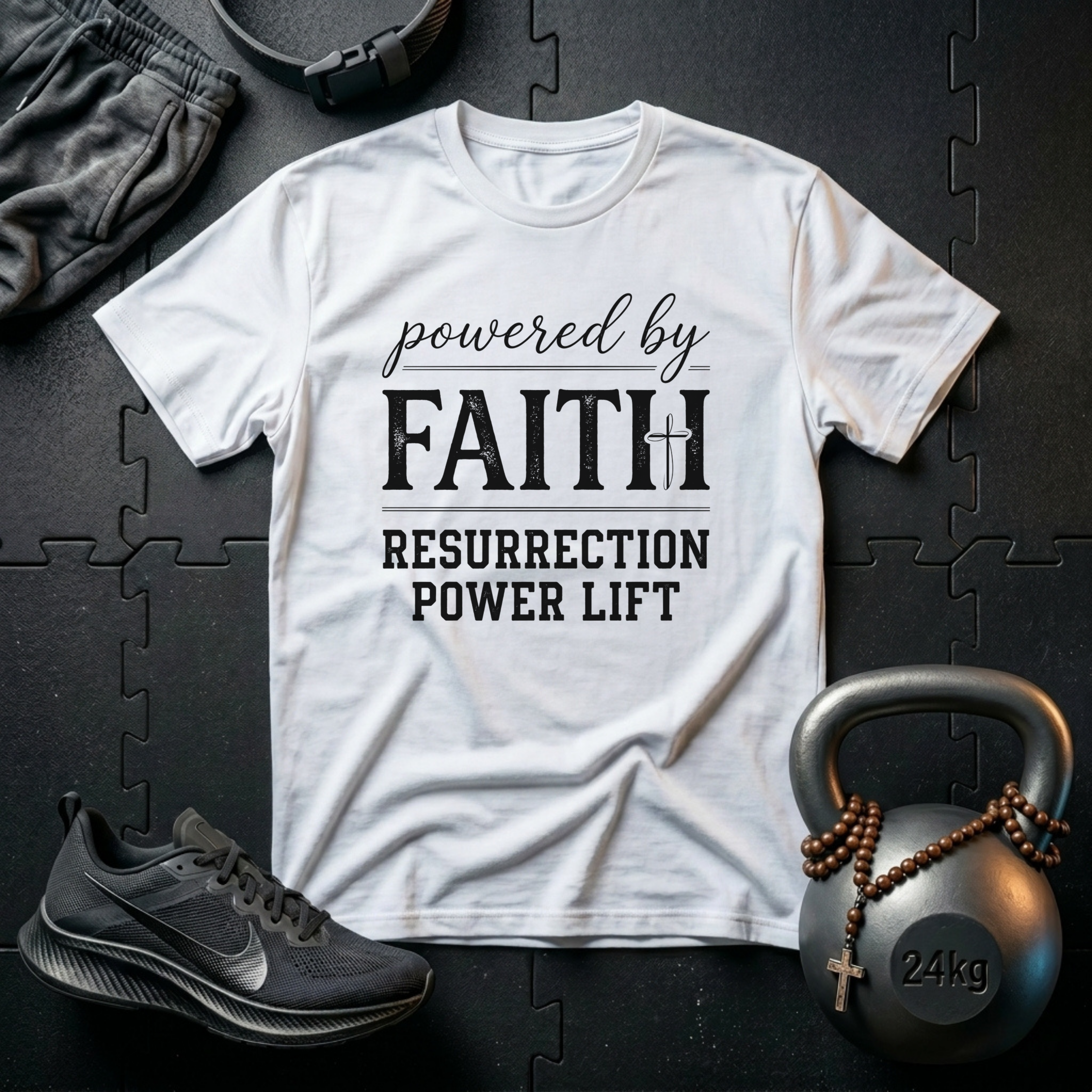 POWERED BY FAITH T-SHIRT